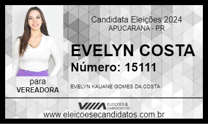 Candidato EVELYN COSTA 2024 - APUCARANA - Eleições