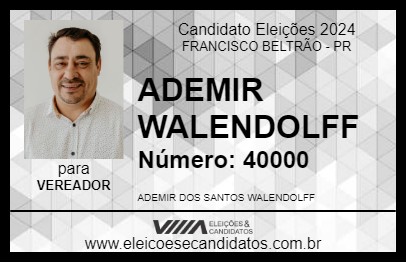 Candidato ADEMIR WALENDOLFF 2024 - FRANCISCO BELTRÃO - Eleições