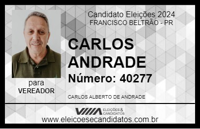 Candidato CARLOS ANDRADE 2024 - FRANCISCO BELTRÃO - Eleições