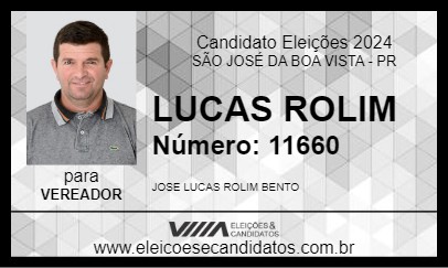 Candidato LUCAS ROLIM 2024 - SÃO JOSÉ DA BOA VISTA - Eleições