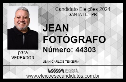 Candidato JEAN FOTÓGRAFO 2024 - SANTA FÉ - Eleições