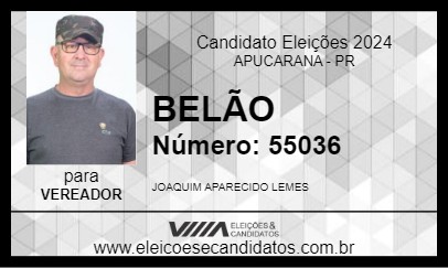 Candidato BELÃO 2024 - APUCARANA - Eleições