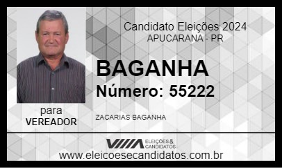 Candidato BAGANHA 2024 - APUCARANA - Eleições