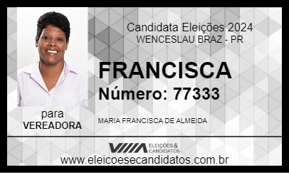 Candidato FRANCISCA 2024 - WENCESLAU BRAZ - Eleições