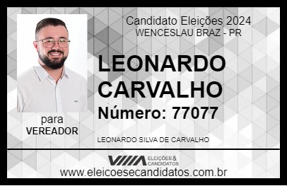 Candidato LEONARDO CARVALHO 2024 - WENCESLAU BRAZ - Eleições