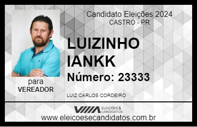 Candidato LUIZINHO IANKK 2024 - CASTRO - Eleições