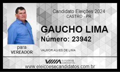 Candidato GAUCHO LIMA 2024 - CASTRO - Eleições