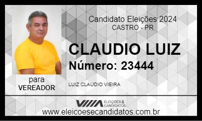 Candidato CLAUDIO LUIZ 2024 - CASTRO - Eleições