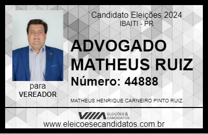 Candidato ADVOGADO MATHEUS RUIZ 2024 - IBAITI - Eleições