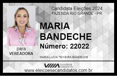 Candidato MARIA BANDECHE 2024 - FAZENDA RIO GRANDE - Eleições