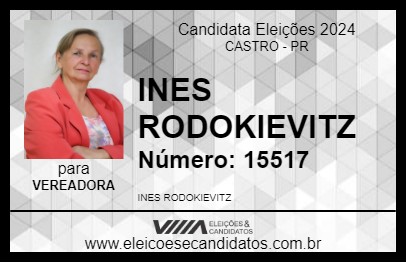 Candidato INES RODOKIEVITZ 2024 - CASTRO - Eleições