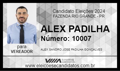 Candidato ALEX PADILHA 2024 - FAZENDA RIO GRANDE - Eleições