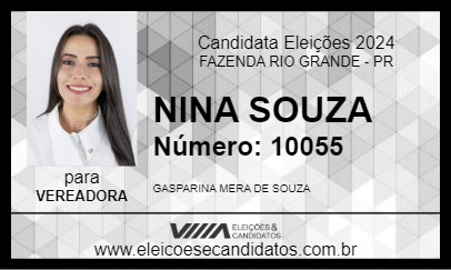 Candidato NINA SOUZA 2024 - FAZENDA RIO GRANDE - Eleições