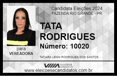 Candidato TATA RODRIGUES 2024 - FAZENDA RIO GRANDE - Eleições