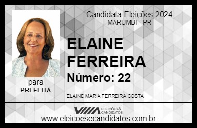 Candidato ELAINE FERREIRA 2024 - MARUMBI - Eleições