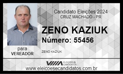 Candidato ZENO KAZIUK 2024 - CRUZ MACHADO - Eleições