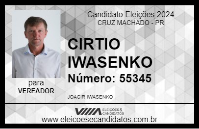 Candidato CIRTIO IWASENKO 2024 - CRUZ MACHADO - Eleições