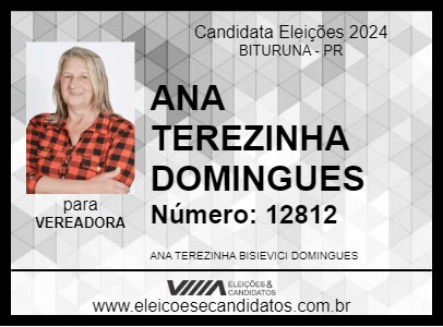 Candidato ANA TEREZINHA DOMINGUES 2024 - BITURUNA - Eleições