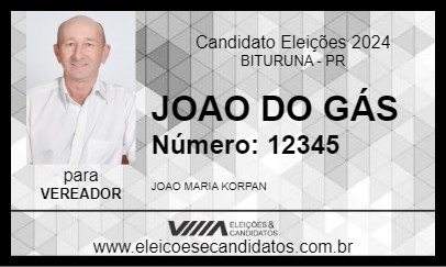 Candidato JOAO DO GÁS 2024 - BITURUNA - Eleições