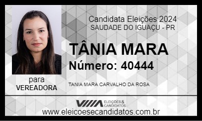 Candidato TÂNIA MARA 2024 - SAUDADE DO IGUAÇU - Eleições