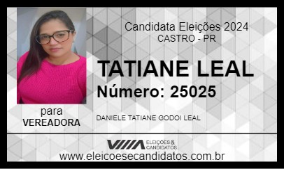 Candidato TATIANE LEAL 2024 - CASTRO - Eleições