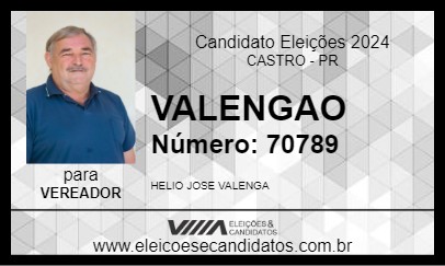 Candidato VALENGAO 2024 - CASTRO - Eleições