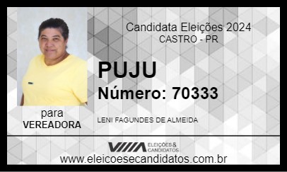 Candidato LENI PUJU 2024 - CASTRO - Eleições