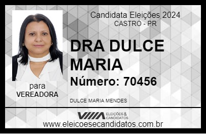 Candidato DRA DULCE MARIA 2024 - CASTRO - Eleições