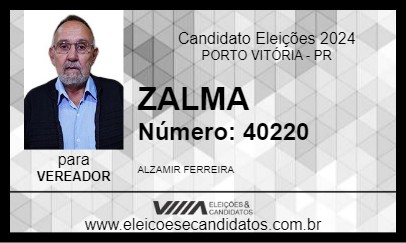 Candidato ZALMA 2024 - PORTO VITÓRIA - Eleições