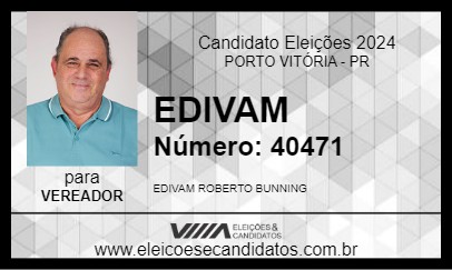 Candidato EDIVAM 2024 - PORTO VITÓRIA - Eleições