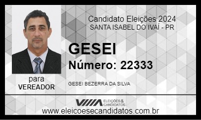 Candidato GESEI 2024 - SANTA ISABEL DO IVAÍ - Eleições