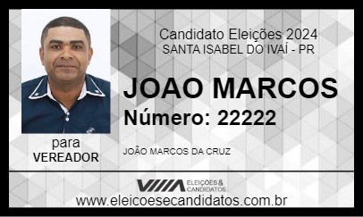 Candidato JOAO MARCOS 2024 - SANTA ISABEL DO IVAÍ - Eleições