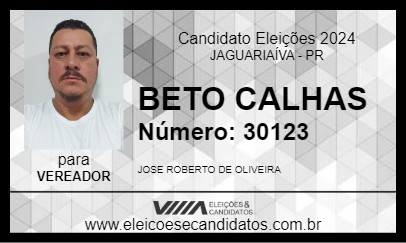 Candidato BETO CALHAS 2024 - JAGUARIAÍVA - Eleições