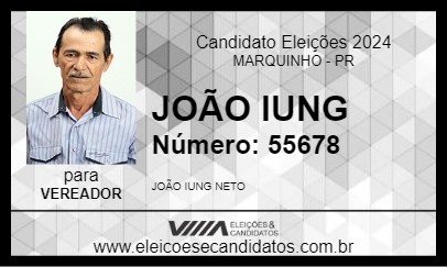 Candidato JOÃO IUNG 2024 - MARQUINHO - Eleições