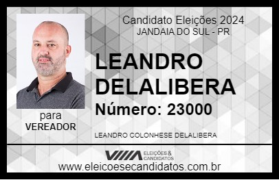 Candidato LEANDRO DELALIBERA 2024 - JANDAIA DO SUL - Eleições