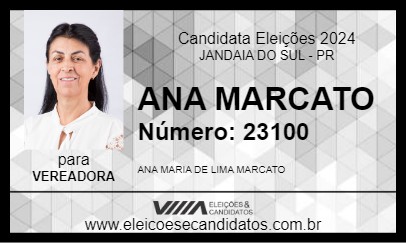 Candidato ANA MARCATO 2024 - JANDAIA DO SUL - Eleições