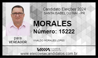 Candidato MORALES 2024 - SANTA ISABEL DO IVAÍ - Eleições