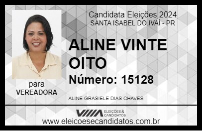 Candidato ALINE VINTE OITO 2024 - SANTA ISABEL DO IVAÍ - Eleições