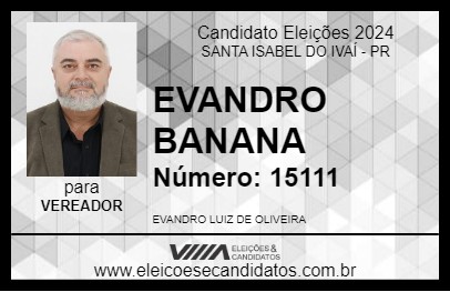 Candidato EVANDRO BANANA 2024 - SANTA ISABEL DO IVAÍ - Eleições