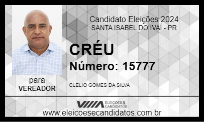 Candidato CRÉU 2024 - SANTA ISABEL DO IVAÍ - Eleições