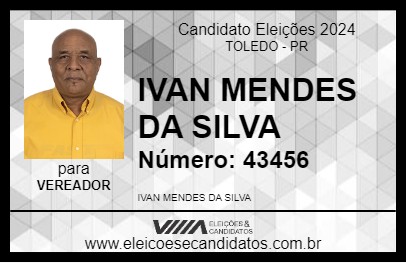 Candidato IVAN MENDES DA SILVA 2024 - TOLEDO - Eleições