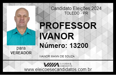 Candidato PROFESSOR IVANOR 2024 - TOLEDO - Eleições