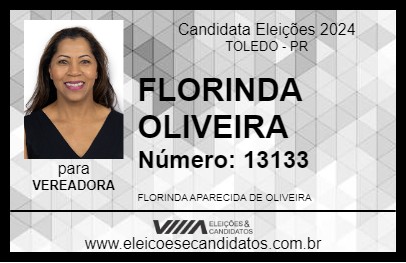 Candidato FLORINDA OLIVEIRA 2024 - TOLEDO - Eleições