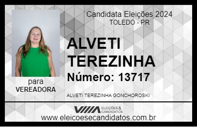 Candidato ALVETI TEREZINHA 2024 - TOLEDO - Eleições