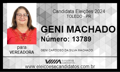 Candidato GENI MACHADO 2024 - TOLEDO - Eleições