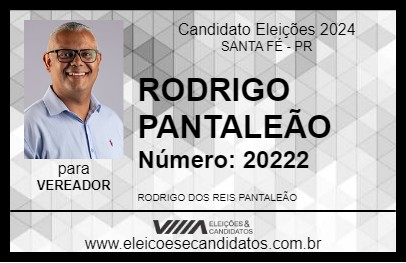 Candidato RODRIGO PANTALEÃO 2024 - SANTA FÉ - Eleições