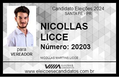 Candidato NICOLLAS LICCE 2024 - SANTA FÉ - Eleições