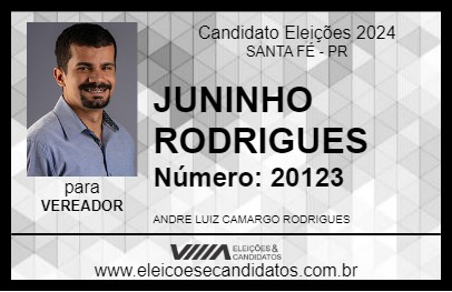 Candidato JUNINHO RODRIGUES 2024 - SANTA FÉ - Eleições