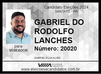 Candidato GABRIEL DO RODOLFO LANCHES 2024 - SANTA FÉ - Eleições