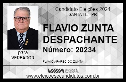 Candidato FLAVIO ZUNTA DESPACHANTE 2024 - SANTA FÉ - Eleições